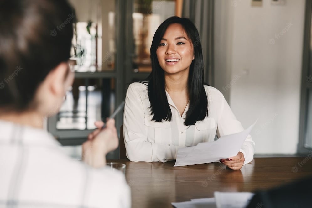 Confident Woman Engaging in Discussion